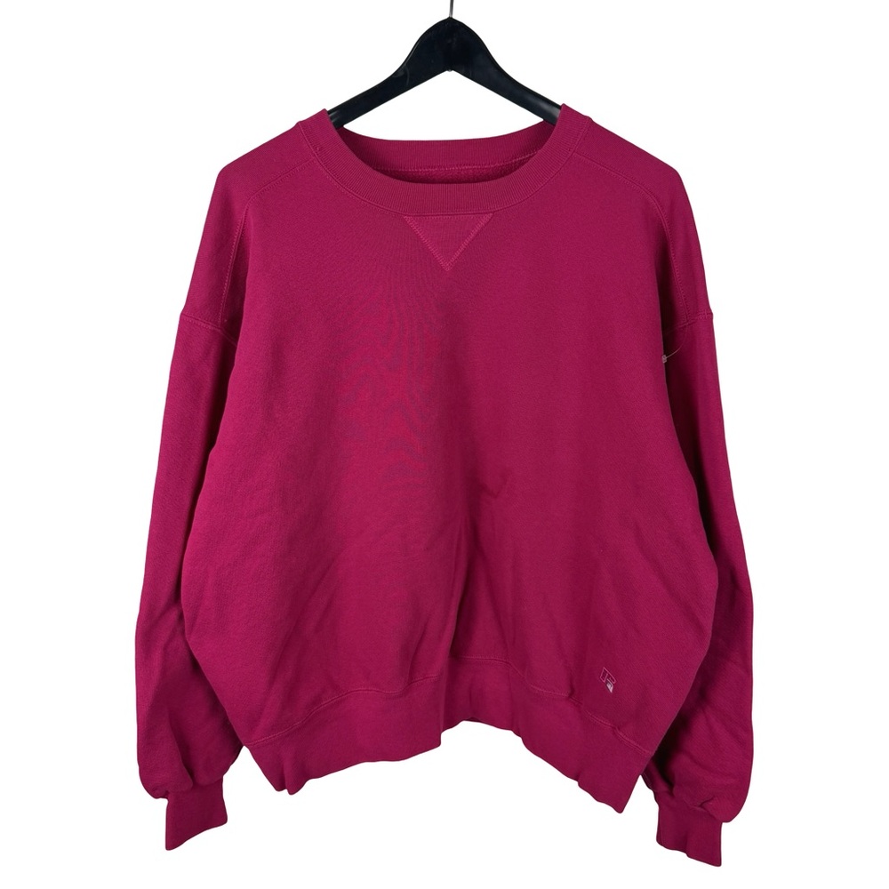 Vintage 90s Russell Athletic High Cotton Made In USA Magenta Sweatshirt Size L